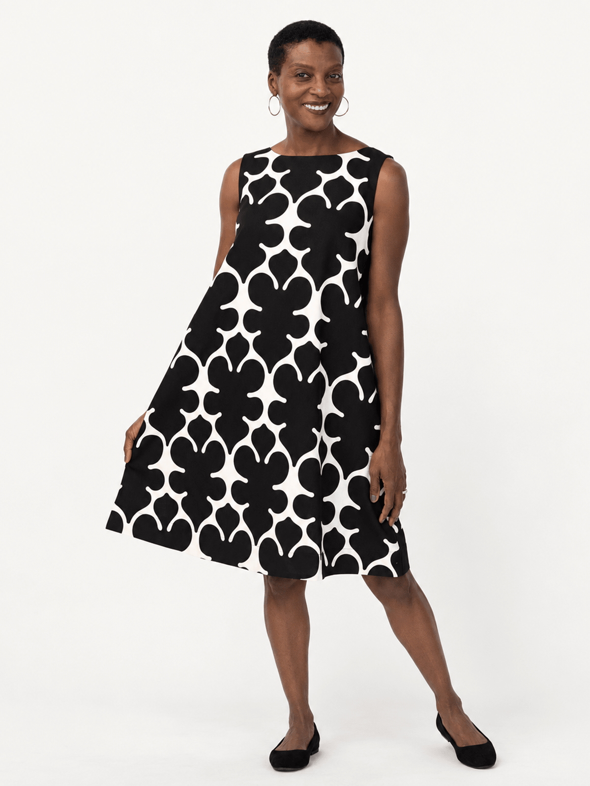 JUNIPER Black Fleurette - Lesley Evers-Black-Dress-juniper
