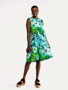 JUNIPER dress Garden Oasis Blue - Lesley Evers-Best Seller-Blue-cotton dress