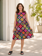 JUNIPER dress Jubilee Multi - Lesley Evers - Best Seller - Blue - cotton dress