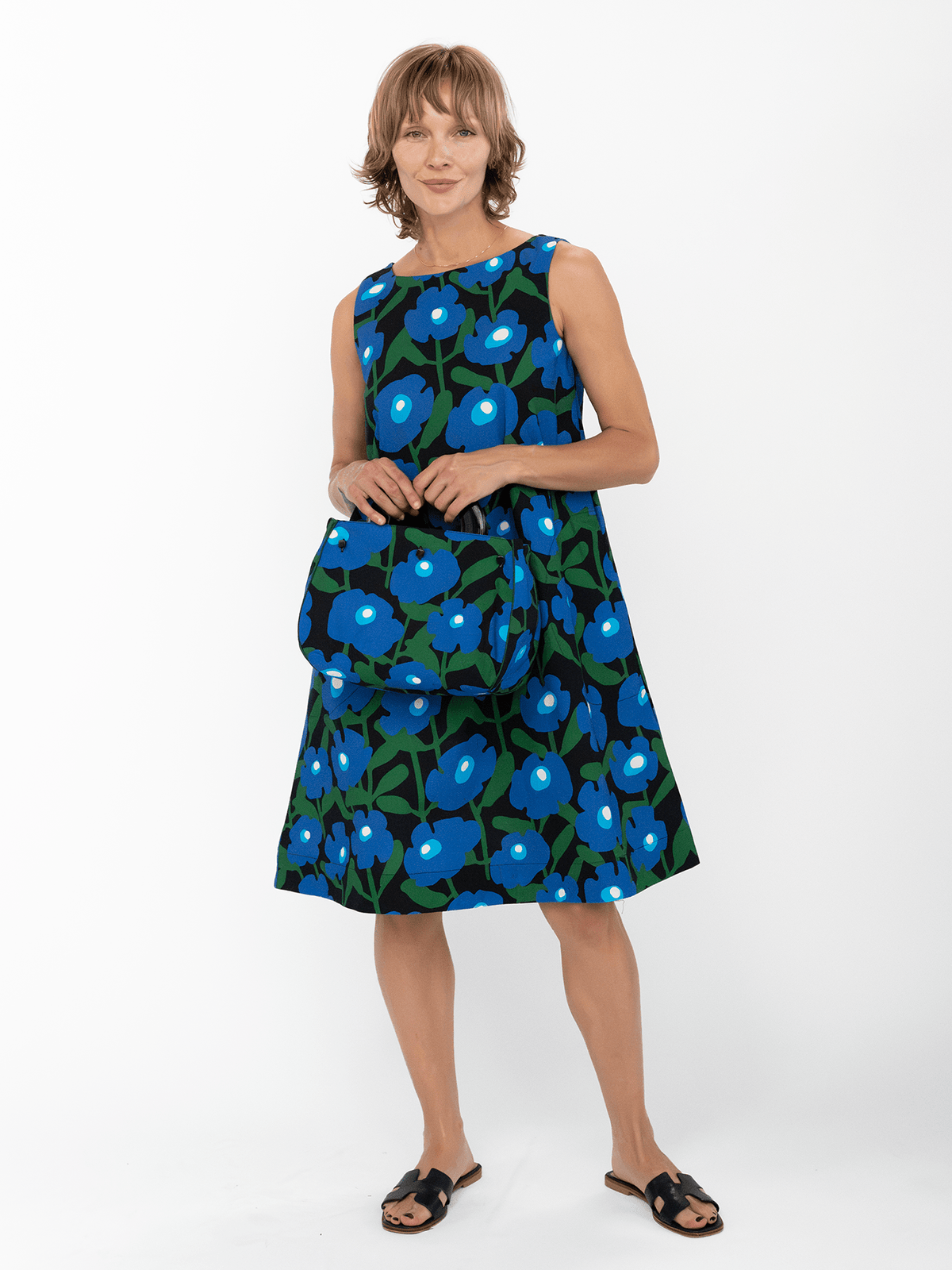 JUNIPER dress Mod Blossom Blue - Lesley Evers-Blue Dress-Dress-juniper
