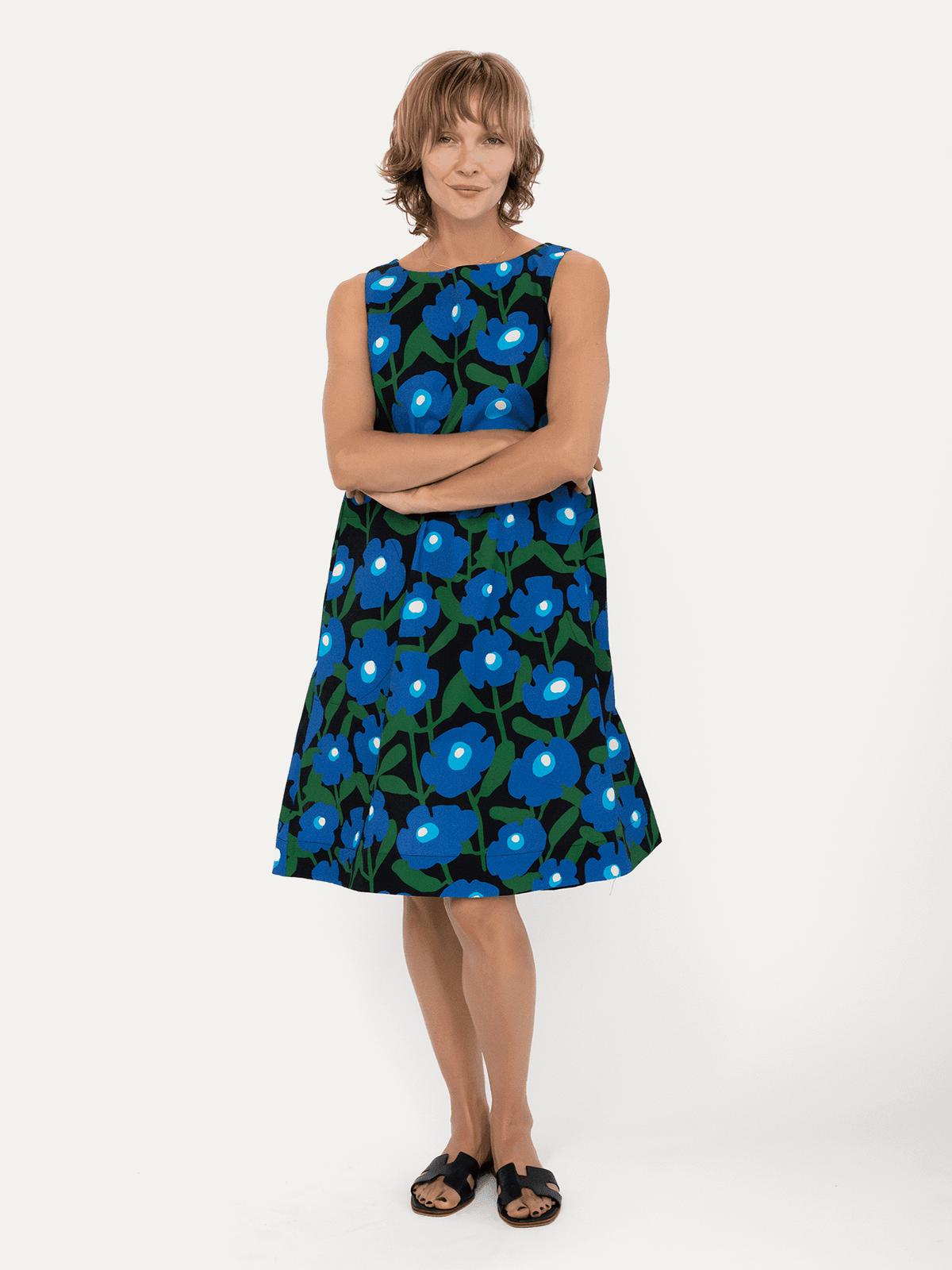 JUNIPER dress Mod Blossom Blue - Lesley Evers-Blue Dress-Dress-juniper