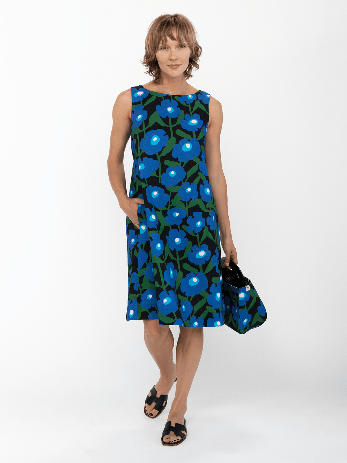 JUNIPER dress Mod Blossom Blue - Lesley Evers-Blue Dress-Dress-juniper