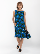 JUNIPER dress Mod Blossom Blue - Lesley Evers-Blue Dress-Dress-juniper