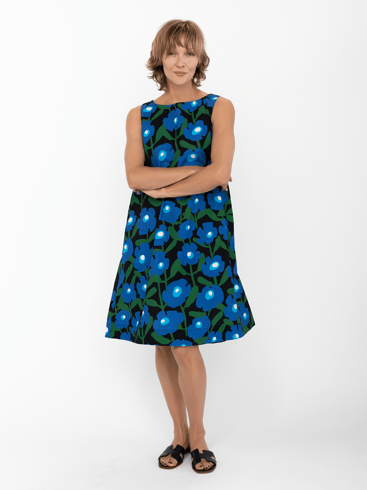 JUNIPER dress Mod Blossom Blue - Lesley Evers-Blue Dress-Dress-juniper