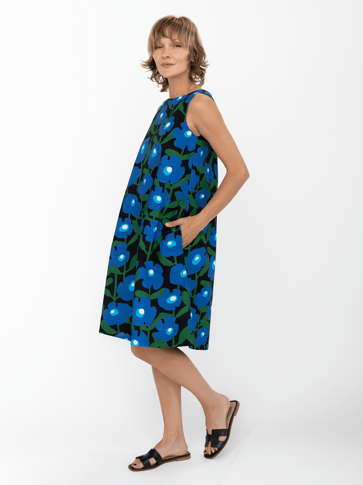 JUNIPER dress Mod Blossom Blue - Lesley Evers-Blue Dress-Dress-juniper