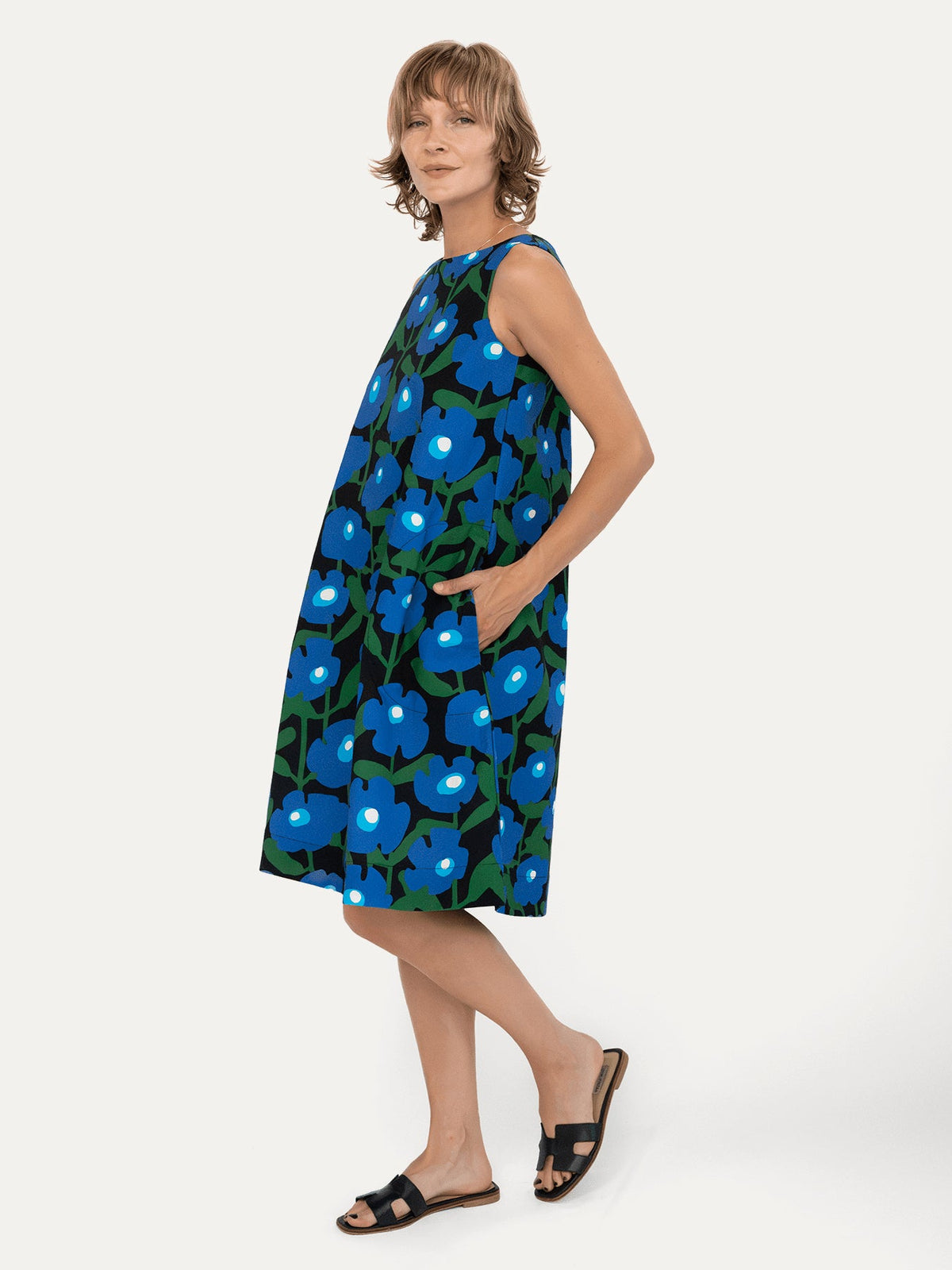 JUNIPER dress Mod Blossom Blue - Lesley Evers-Blue Dress-Dress-juniper