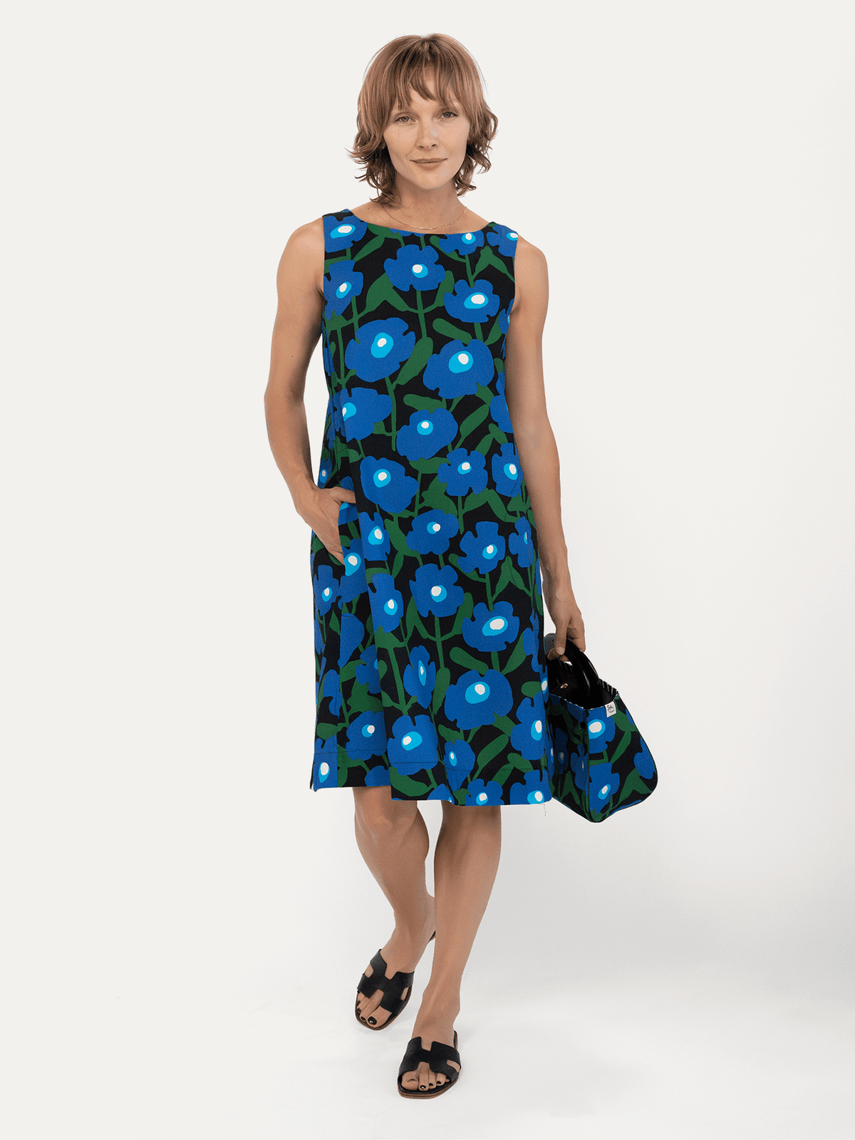 JUNIPER dress Mod Blossom Blue - Lesley Evers-Blue Dress-Dress-juniper