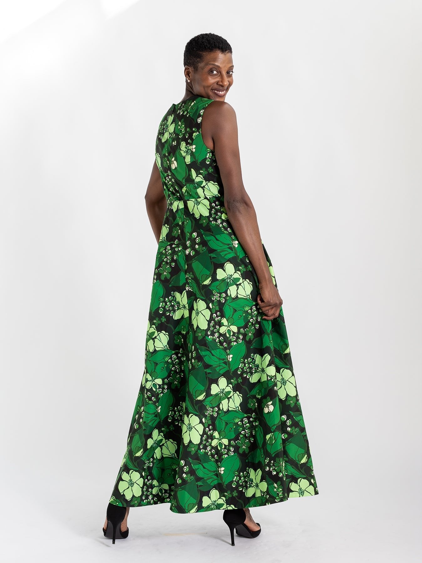 green emerald velvet dress Emerald Green Floral Halter Maxi Dress - All Dresses