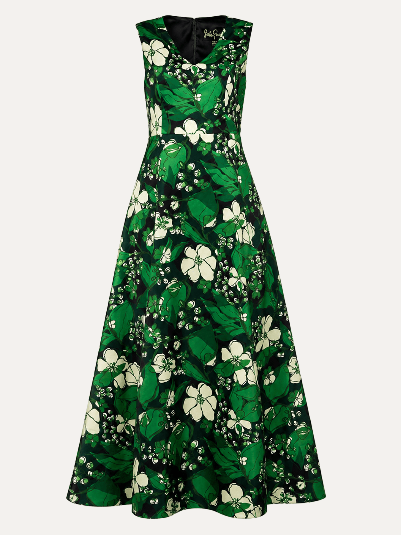 KATHLEEN dress Plum Blossom Emerald - Lesley Evers-Dress-formal-gown