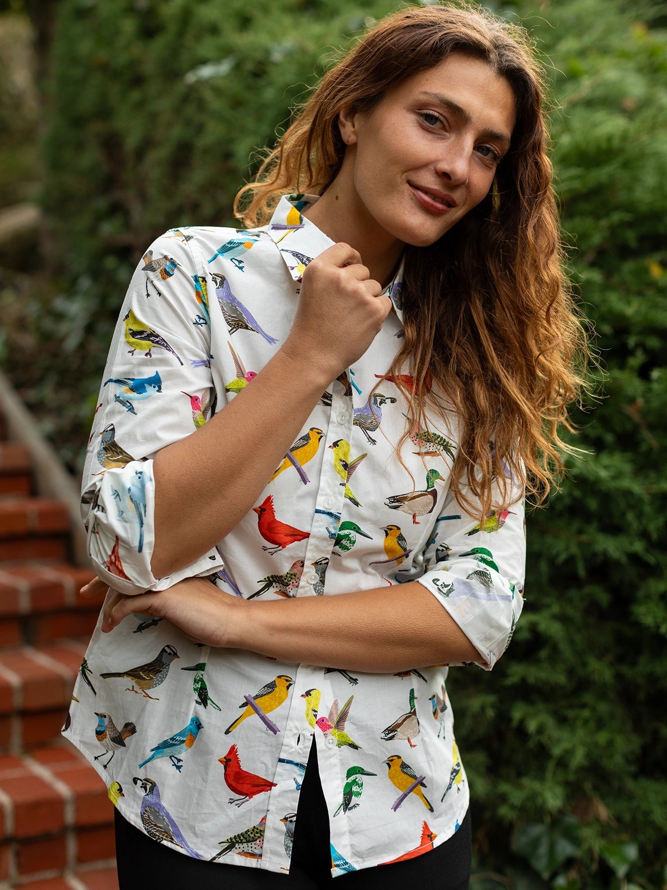 KATHRYN blouse Birds - Lesley Evers - Bird Collection - birds - Catherine