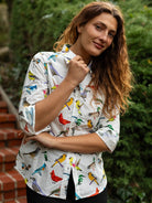 KATHRYN blouse Birds - Lesley Evers - Bird Collection - birds - Catherine