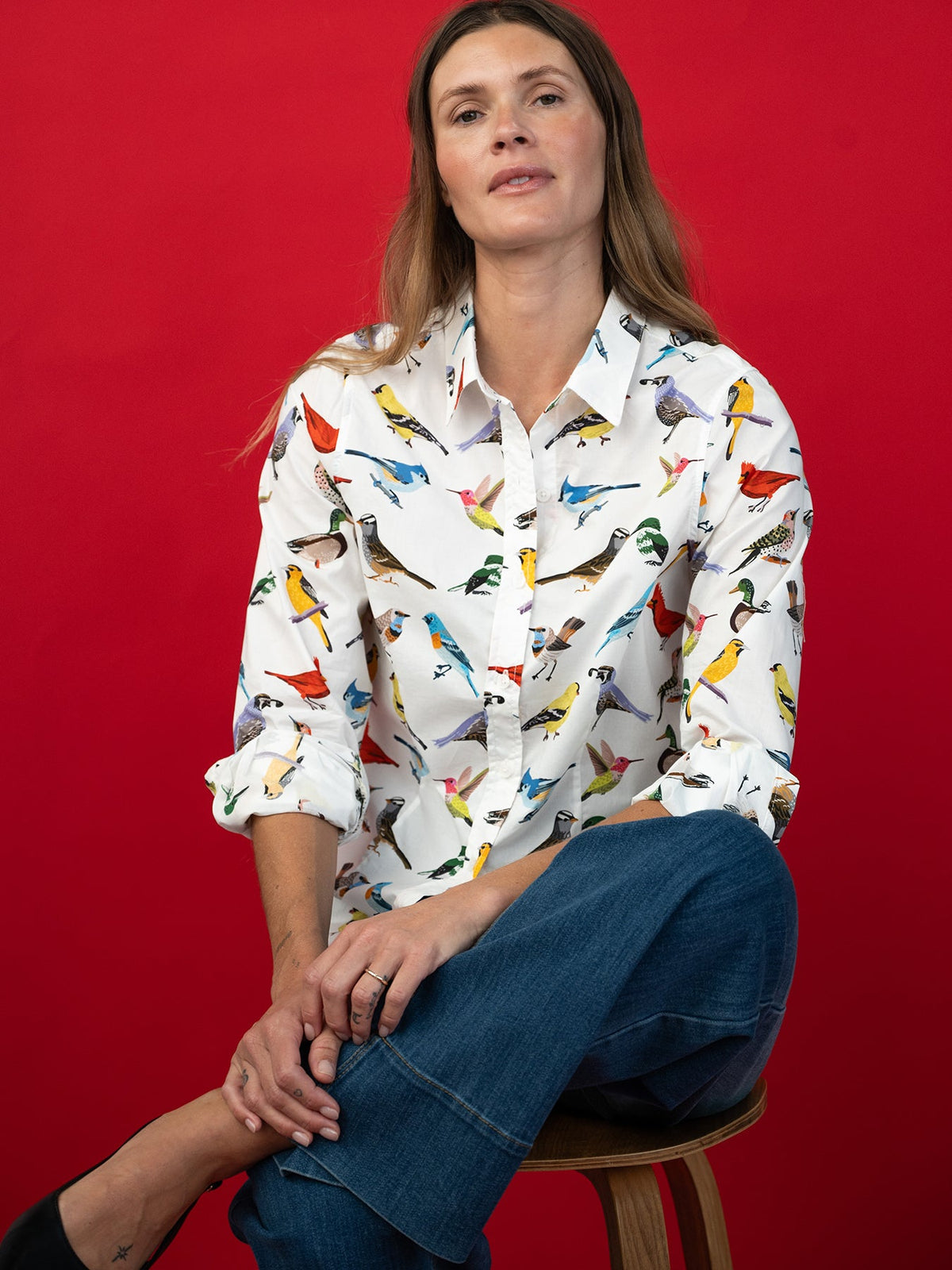 KATHRYN blouse Birds - Lesley Evers-Bird Collection-birds-Catherine