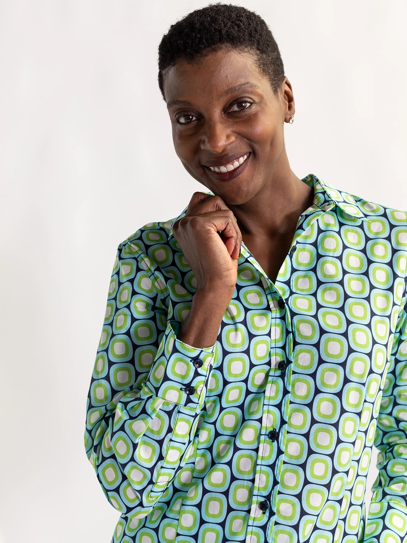 KATHRYN blouse Blue Dots - Lesley Evers - Bird Collection - birds - Catherine