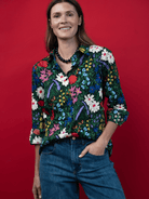 KATHRYN blouse Flower Field - Lesley Evers-Bird Collection-birds-Catherine