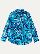 KATHRYN blouse Flowerland Blue - Lesley Evers-Blue-Catherine-Cathy