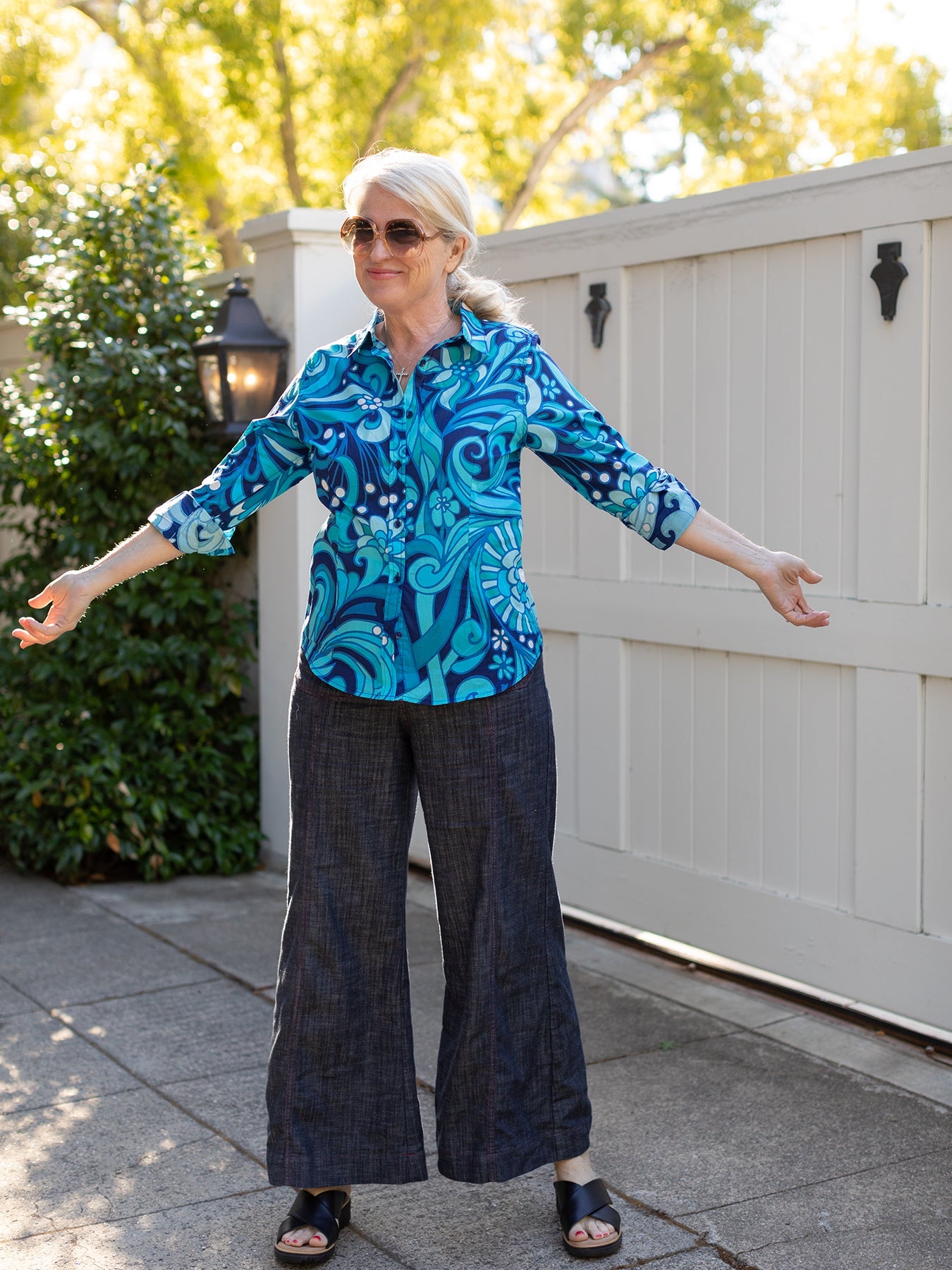 Online ELLIOT top Blue Dots | Lesley Evers | Top