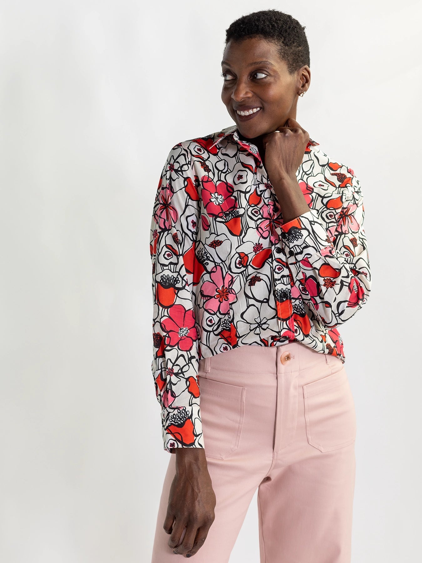 KATHRYN blouse Full Bloom Pink - Lesley Evers - Bird Collection - birds - Catherine