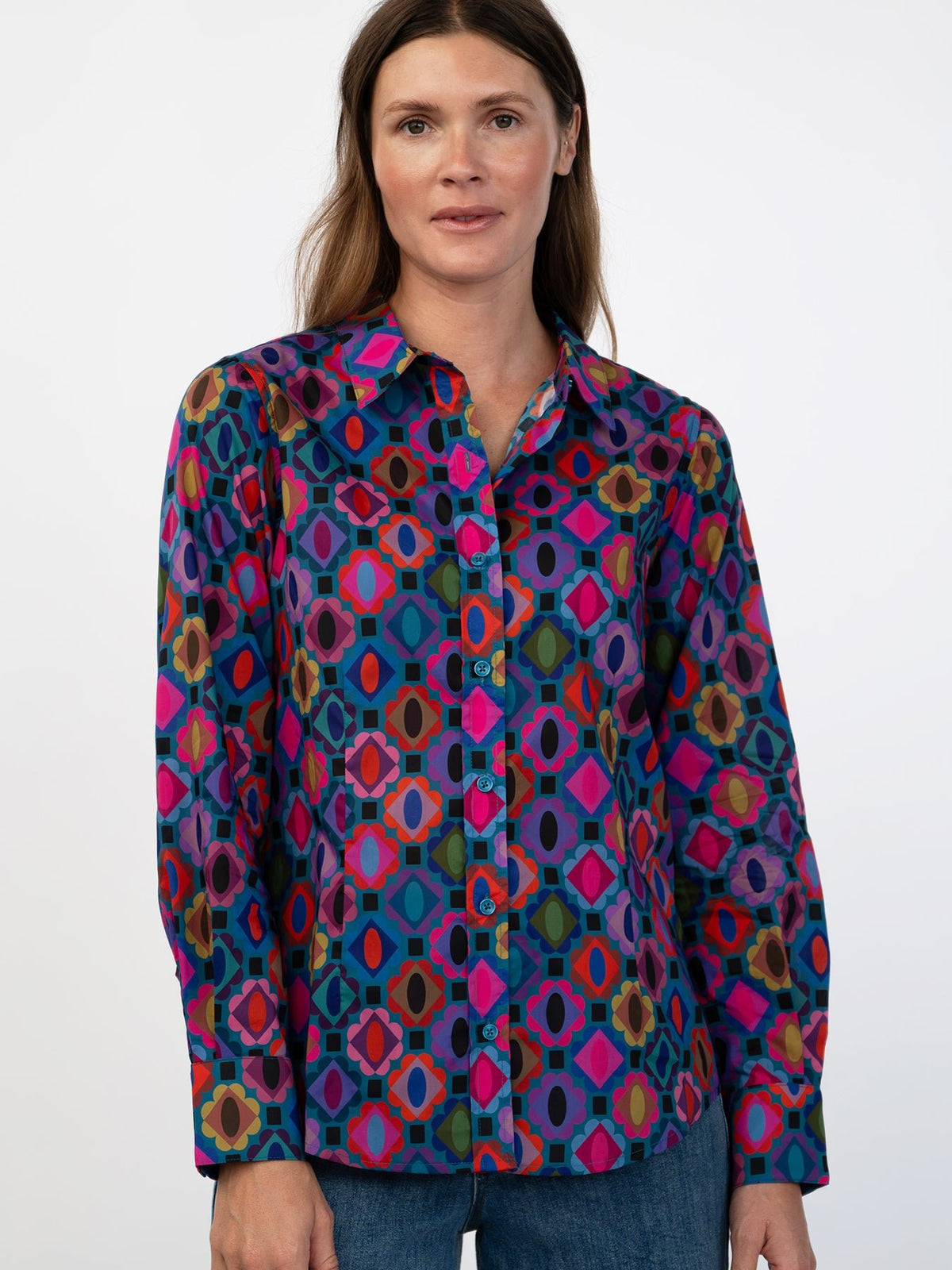 KATHRYN blouse Gems - Lesley Evers-Catherine-Cathy-cord suit