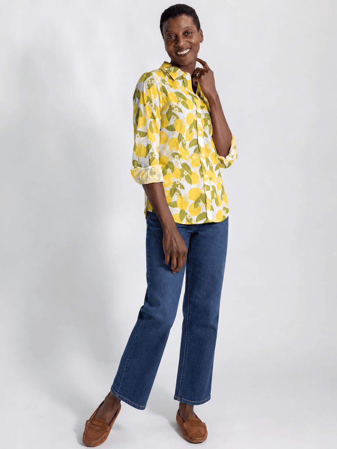 KATHRYN blouse Lemons - Lesley Evers-Bird Collection-birds-Catherine