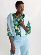 KATHRYN blouse Spring Meadow Green - Lesley Evers - Bird Collection - birds - Catherine