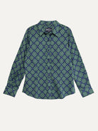 KATHRYN blouse Talavera Navy and Green - Lesley Evers-Bird Collection-birds-Catherine