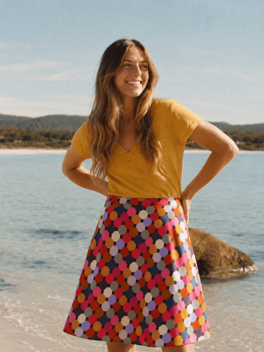 KATIE tee Mustard - Lesley Evers-Best Seller-maisie solid-Shop