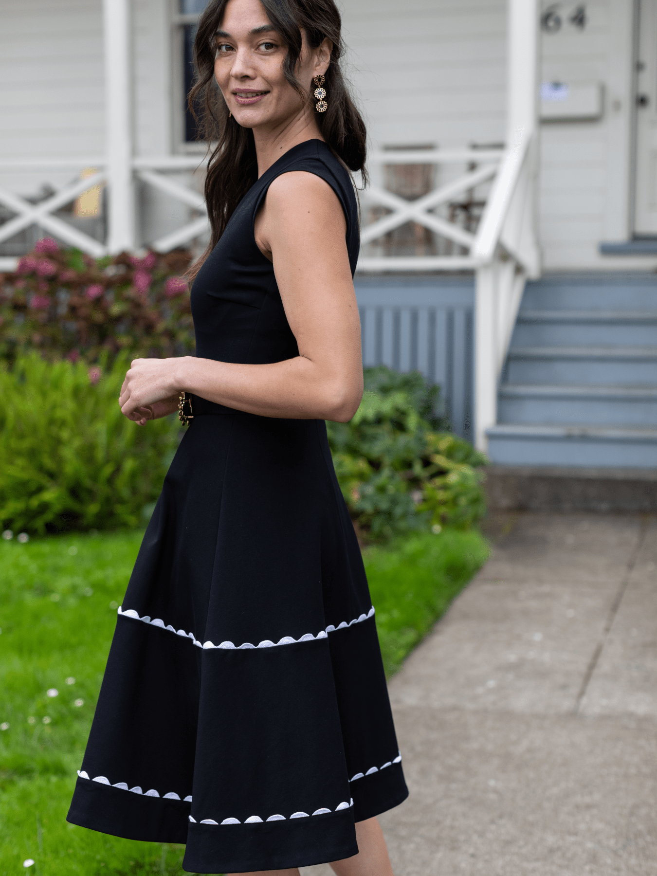 KATRINA dress Black - Lesley Evers - Black - black and white - black and white dress