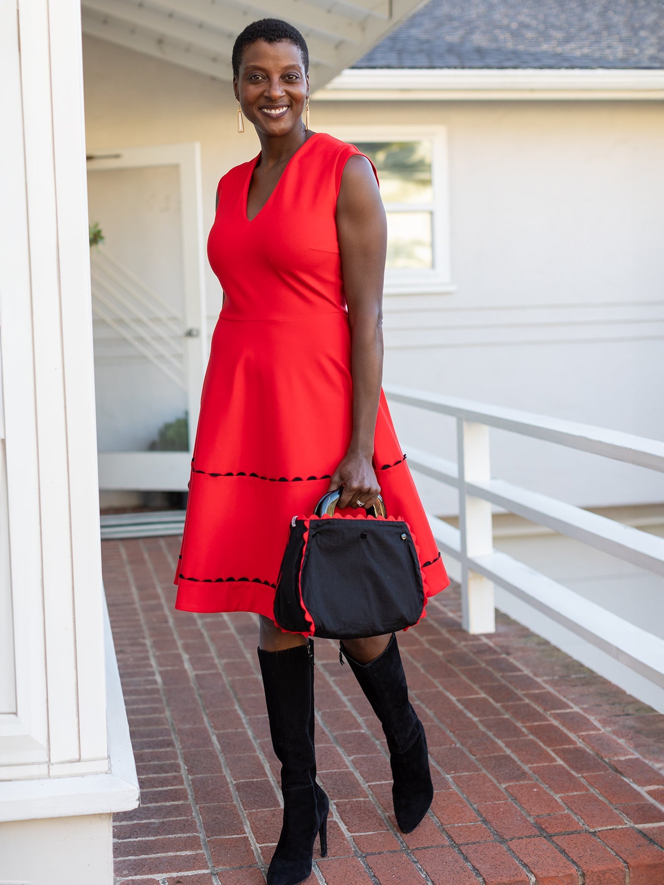 KATRINA dress Red - Lesley Evers - black and red - christmas - holiday