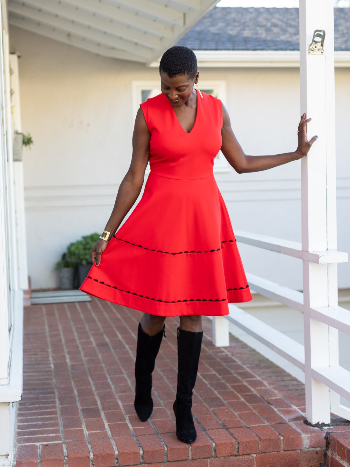 KATRINA dress Red - Lesley Evers - black and red - christmas - holiday