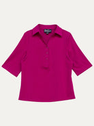 KIMMY top Berry - Lesley Evers-Button Top-clothing-colorful