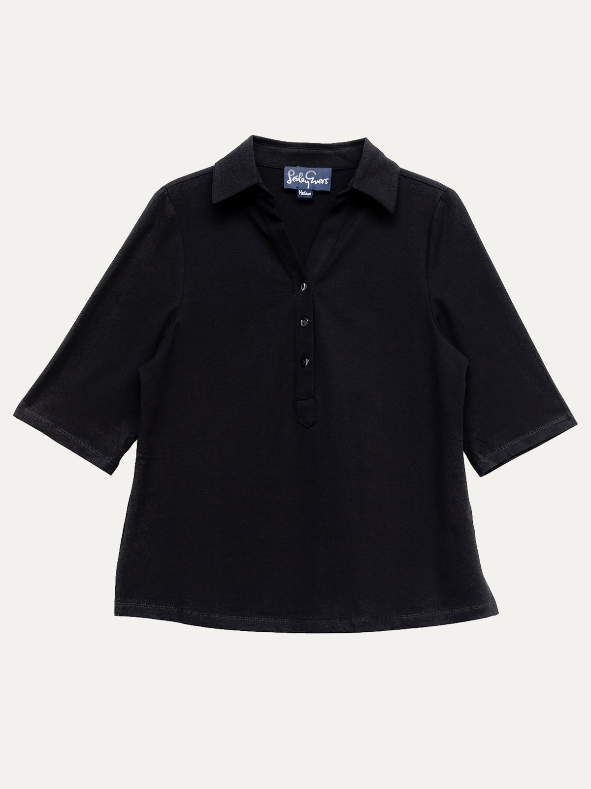 KIMMY top Black - Lesley Evers-Button Top-clothing-colorful