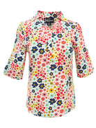 KIMMY top Bloom True - Lesley Evers - Button Top - clothing - colorful