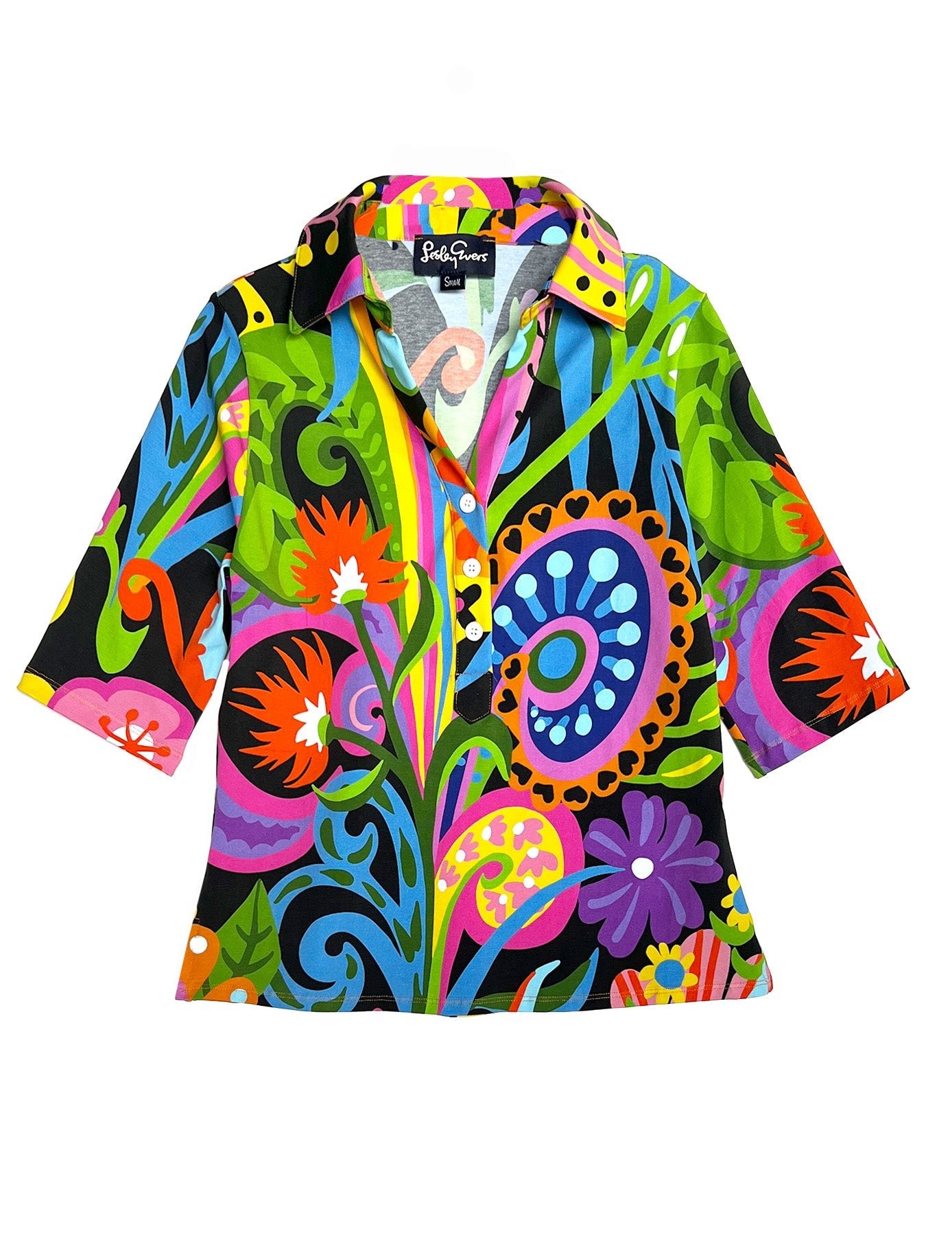 KIMMY top Bonanza - Lesley Evers-Button Top-clothing-colorful