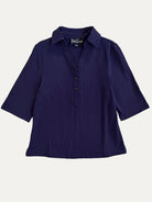 KIMMY top Indigo - Lesley Evers-Button Top-clothing-colorful
