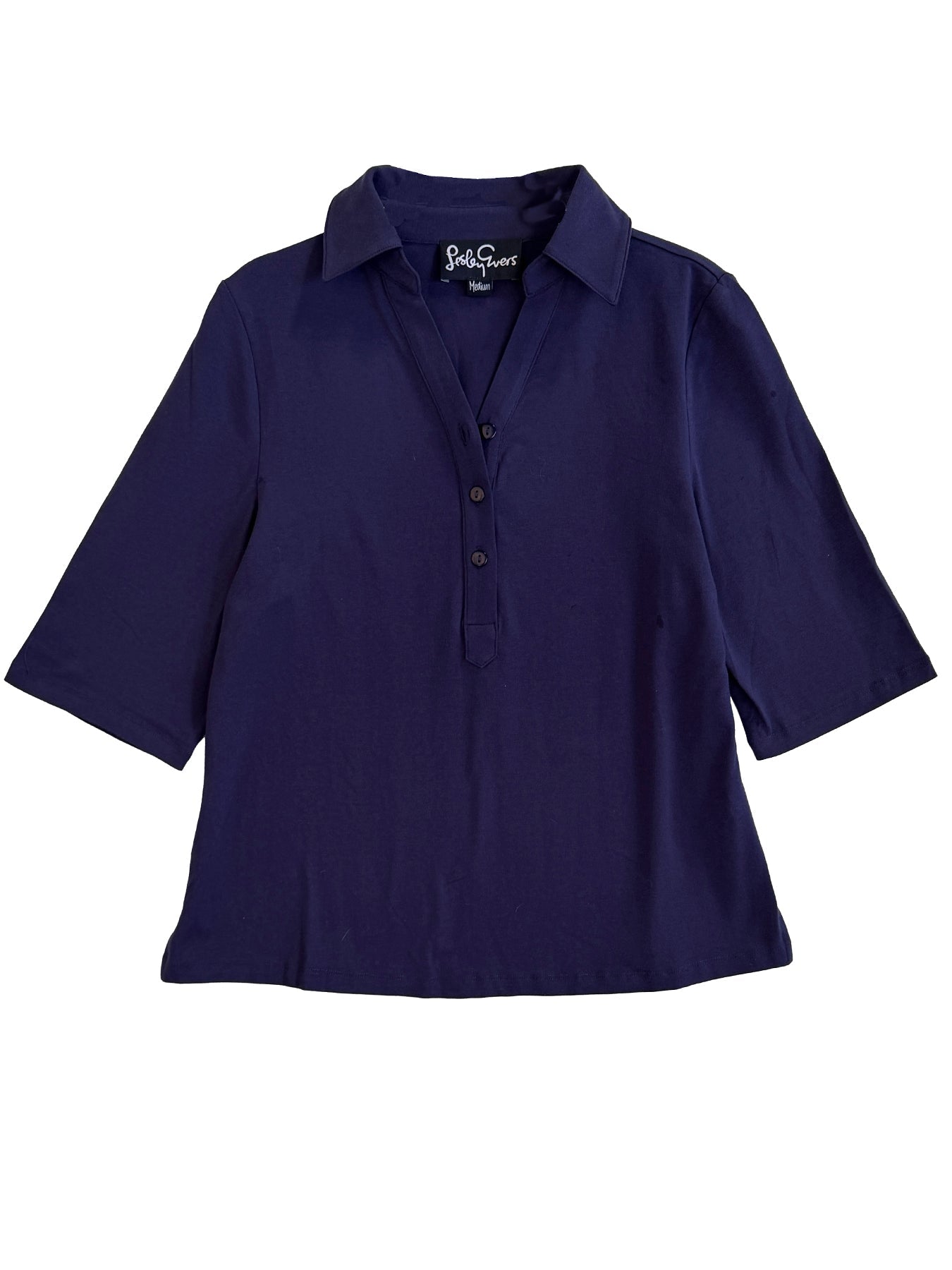 KIMMY top Indigo - Lesley Evers - Button Top - clothing - colorful