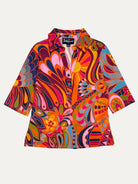 KIMMY top Shakalaka Orange - Lesley Evers-Button Top-clothing-colorful