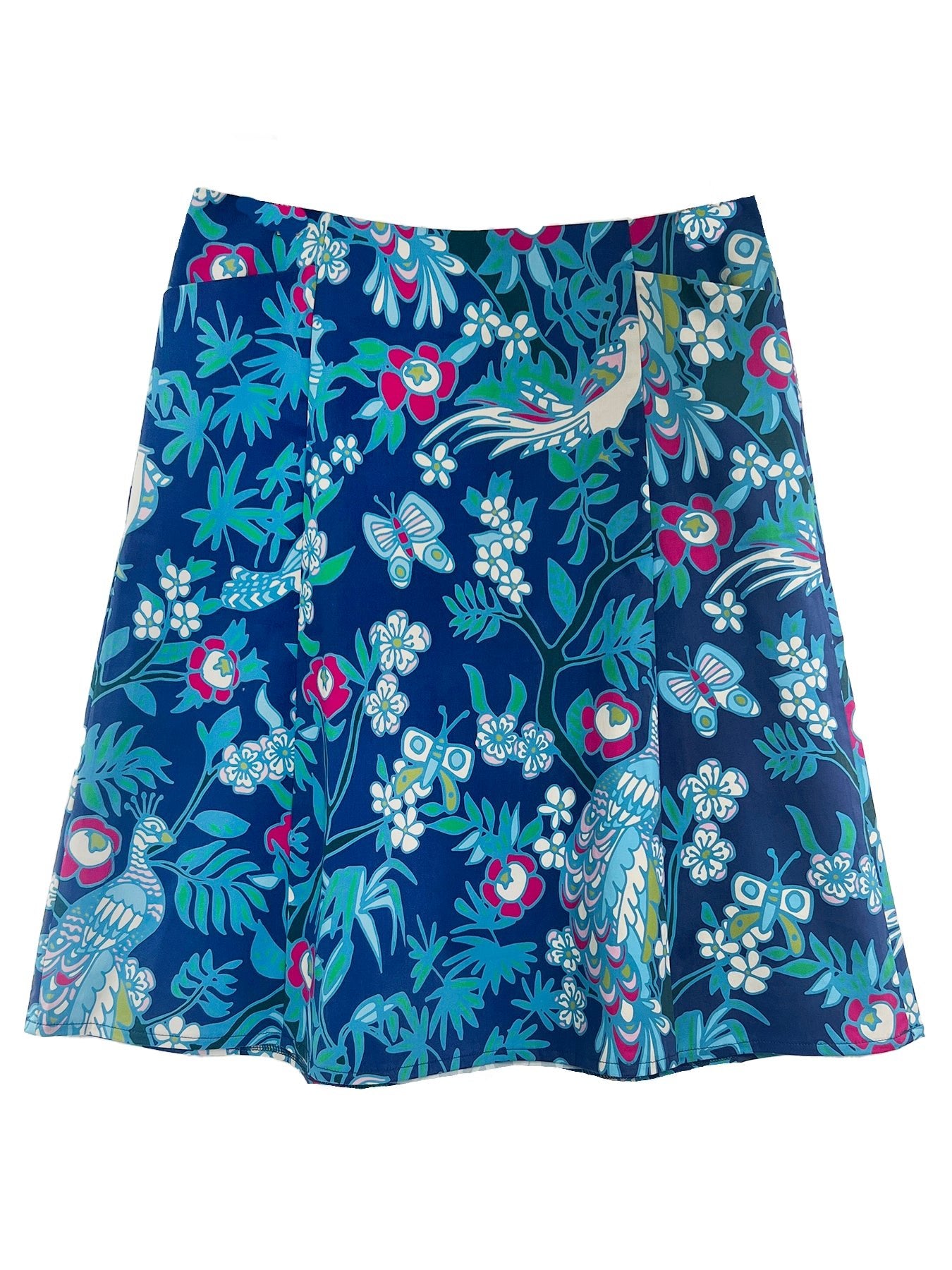 KYLIE skirt Birds and Butterflies - Lesley Evers - Blue - Bottoms - Navy