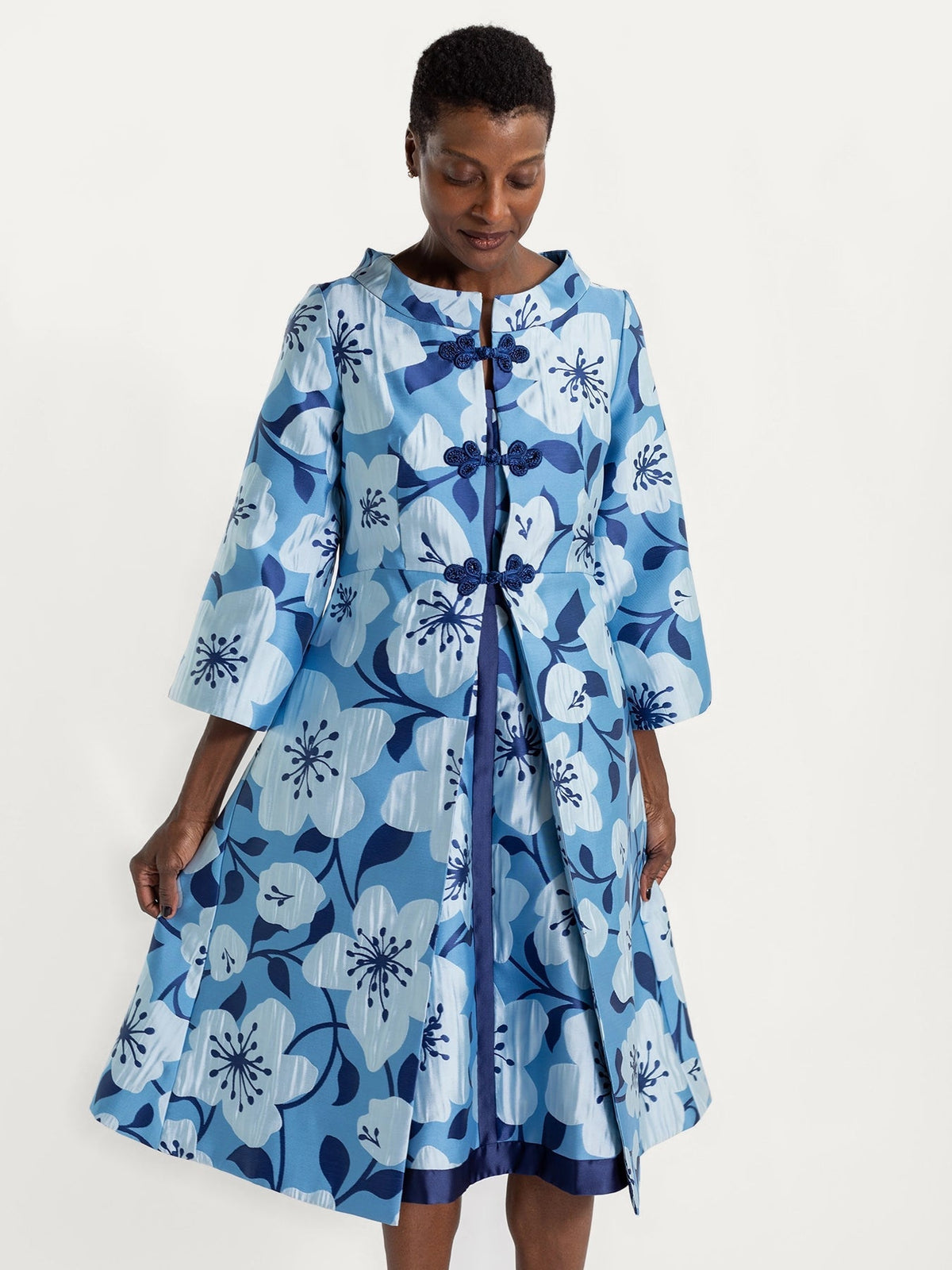 LILA dress Garden Wall Blue - Lesley Evers-Dress-gown-new