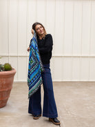 LILLIAN silk twill scarf Cornice Blue - Lesley Evers - Accessories - cornice - cotton silk