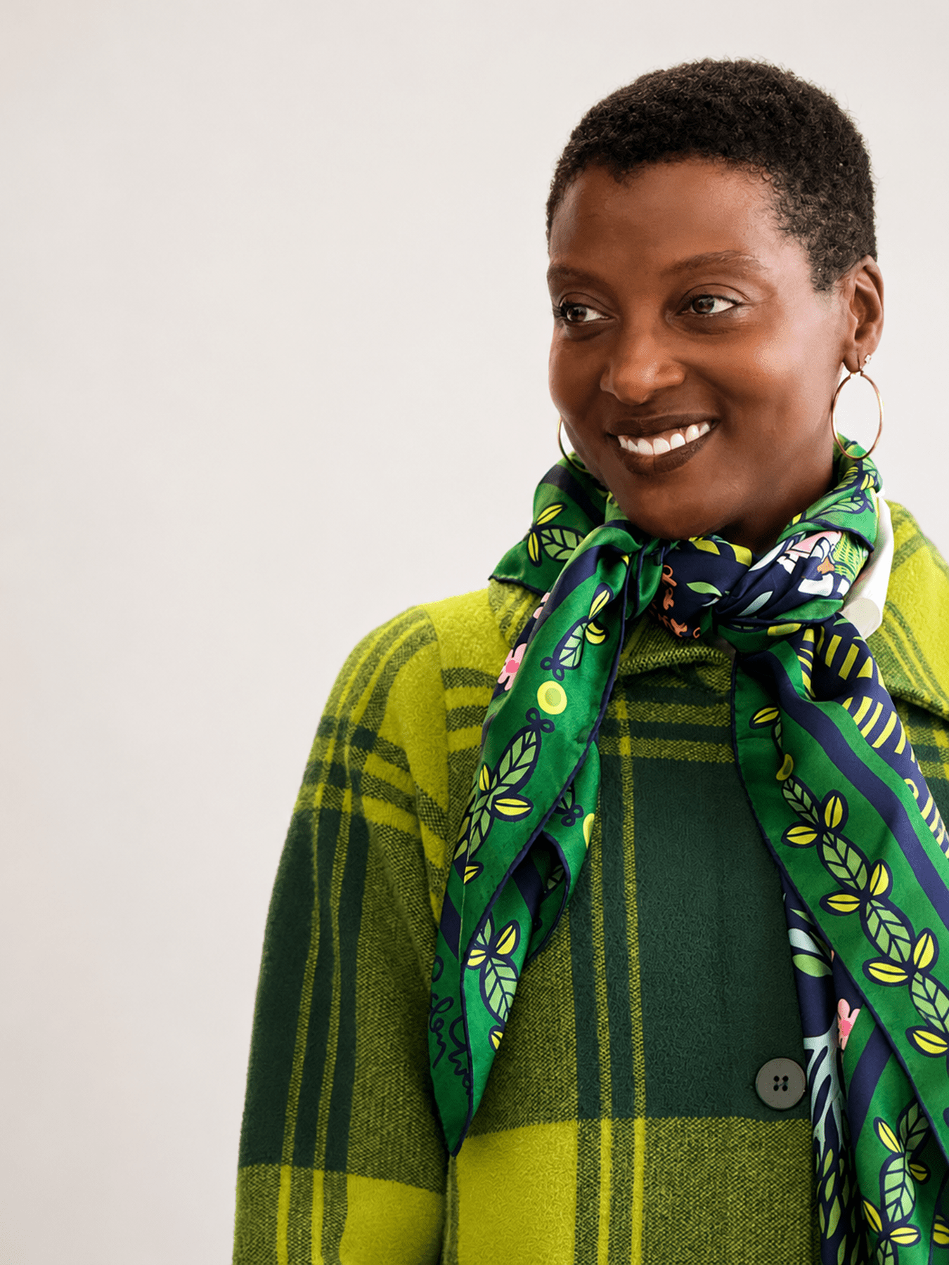 LILLIAN silk twill scarf Garden Path - Lesley Evers-Accessories-cotton silk-Dixie Olive Set