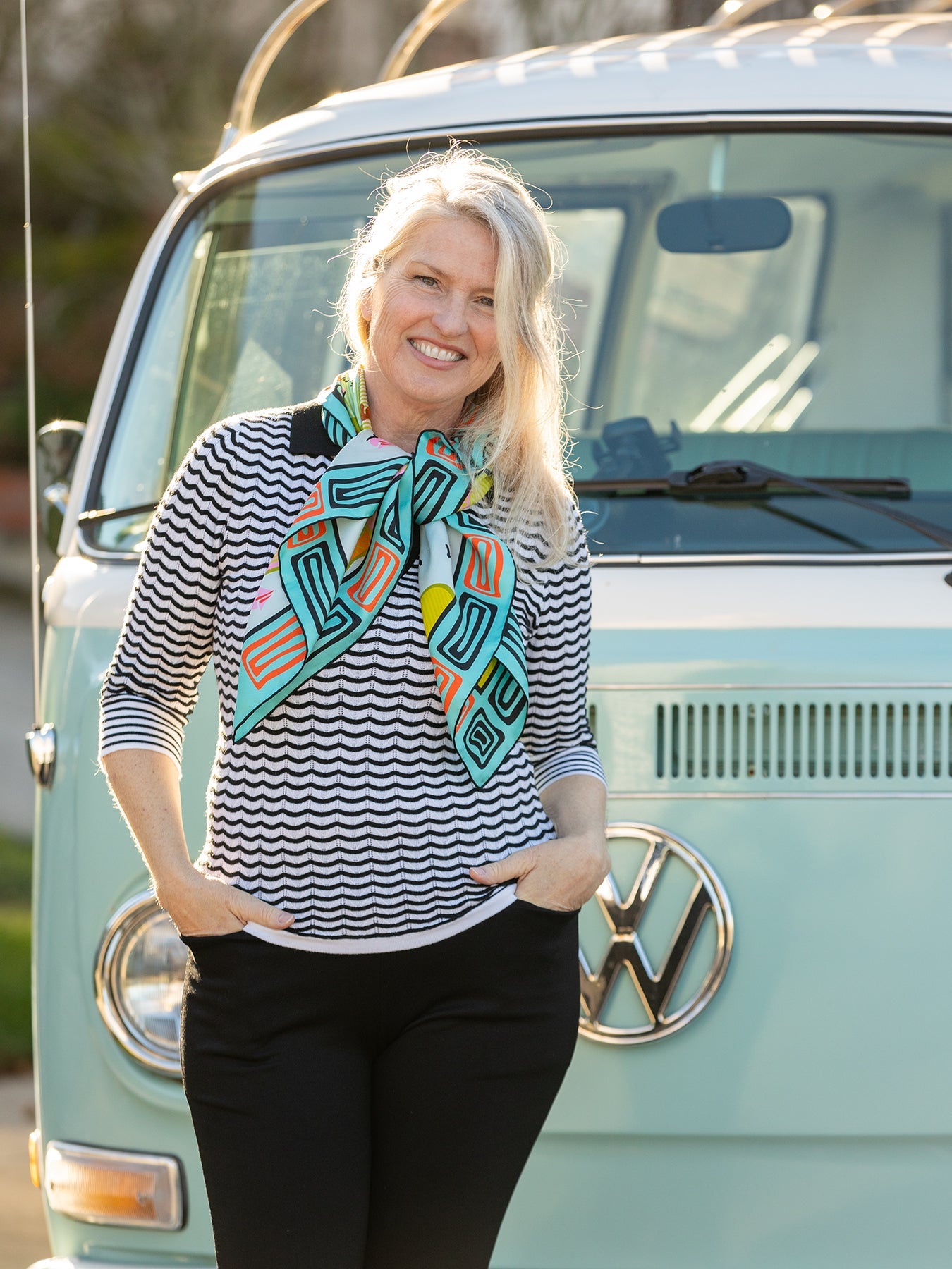 LILLIAN silk twill scarf Map of San Francisco – Lesley Evers