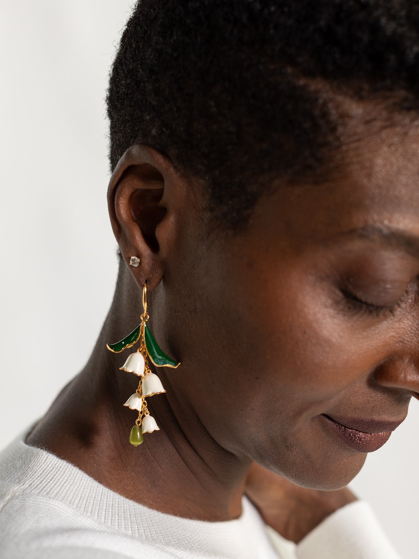 Lily of the Valley Earrings Ivory and Gold - Lesley Evers - Accessories - accessory - new