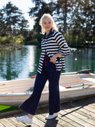 LIZZY coat Navy and White Stripe - Lesley Evers - coat - lizzie - lizzy