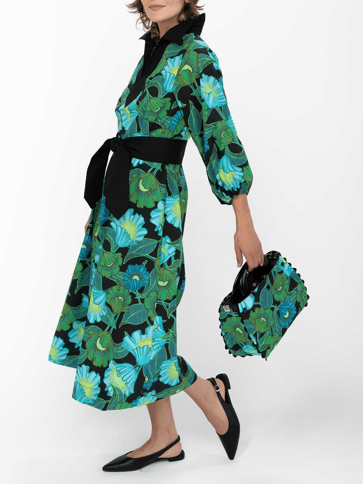 LYDIA dress Secret Garden Green - Lesley Evers-Dress-Shop-Shop/All Products