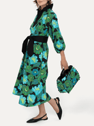 LYDIA dress Secret Garden Green - Lesley Evers-Dress-Shop-Shop/All Products