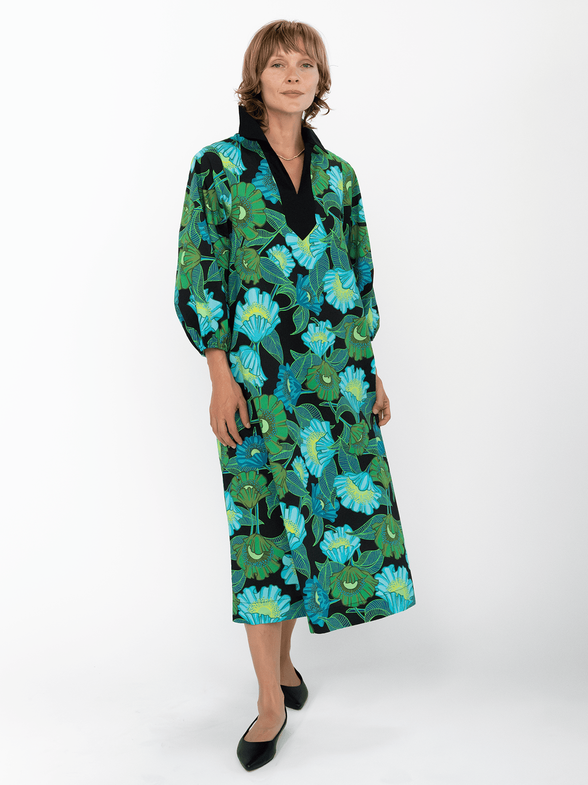 LYDIA dress Secret Garden Green - Lesley Evers-Dress-Shop-Shop/All Products