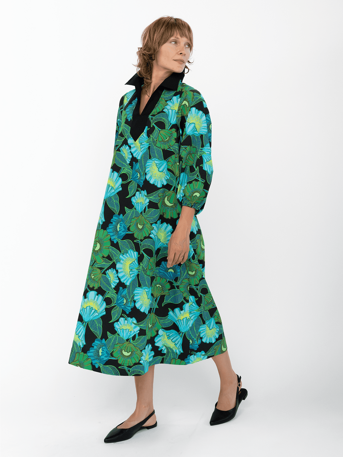 LYDIA dress Secret Garden Green - Lesley Evers-Dress-Shop-Shop/All Products