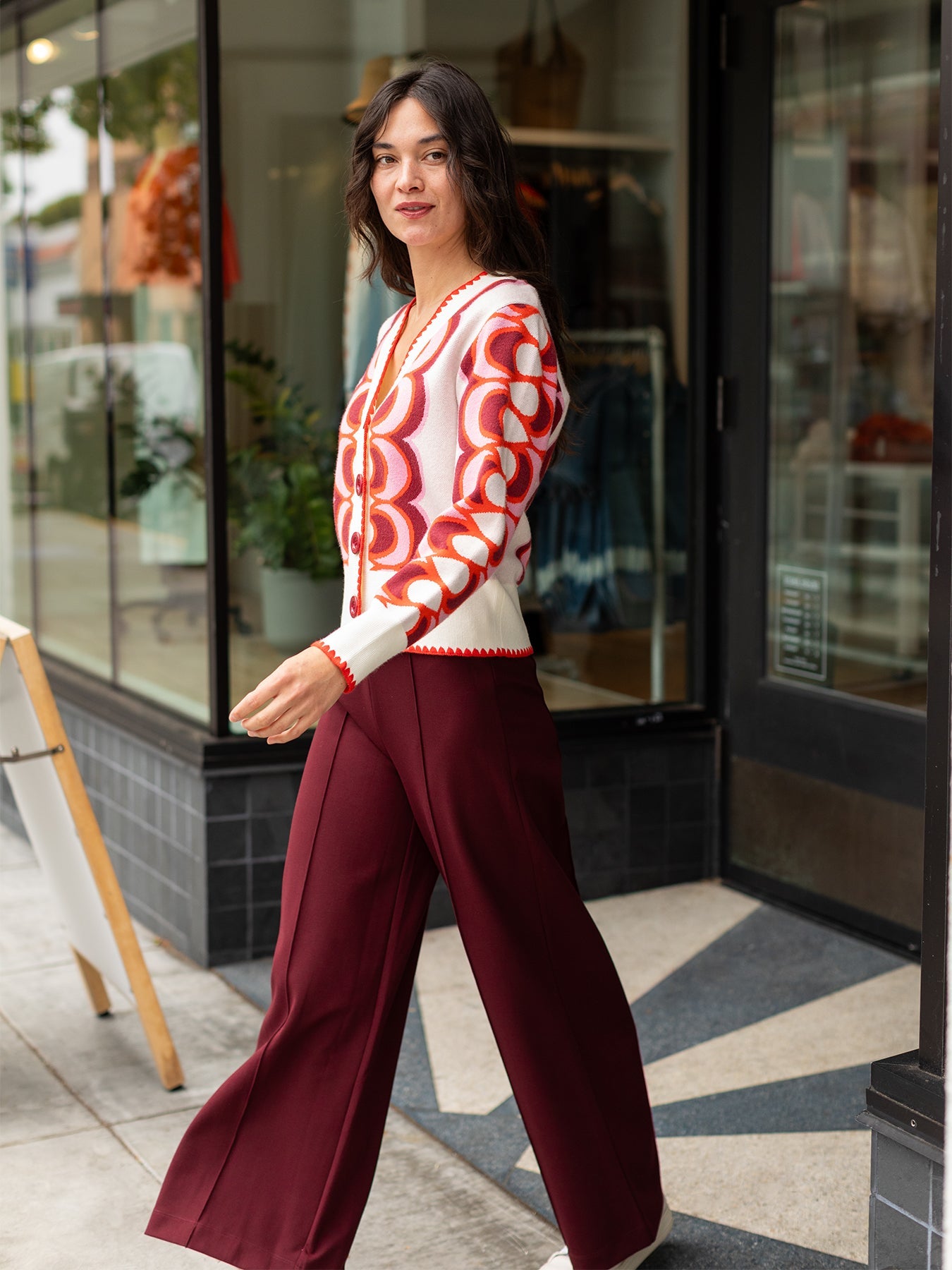 【BURGUNDY】Paisley baggy slacks Thorn Pant - Paisley