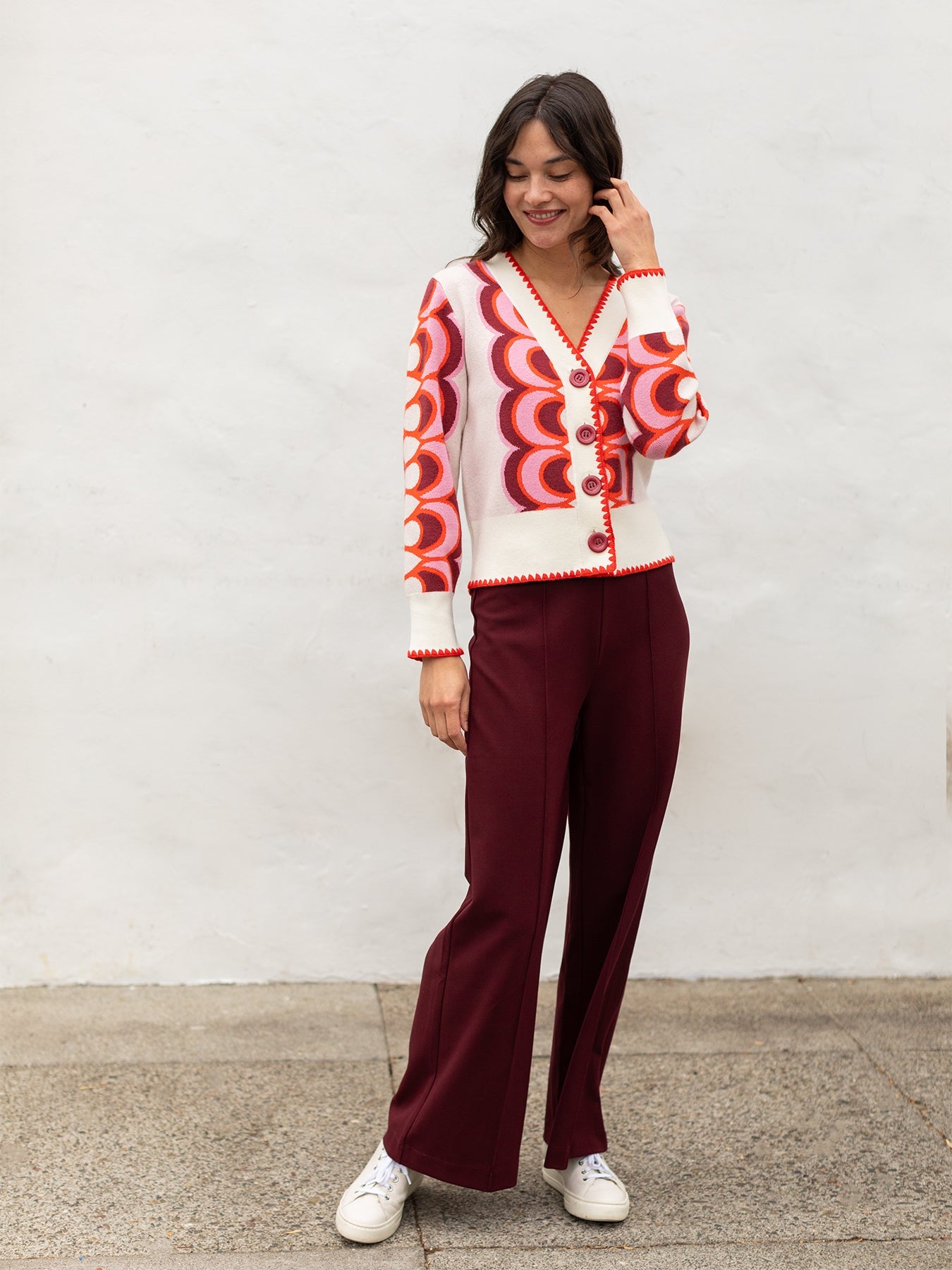 LYNNE pant Burgundy Ponte – Lesley Evers