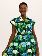 MADELEINE dress Hydrangea Navy - Lesley Evers-Dress-formal-gown